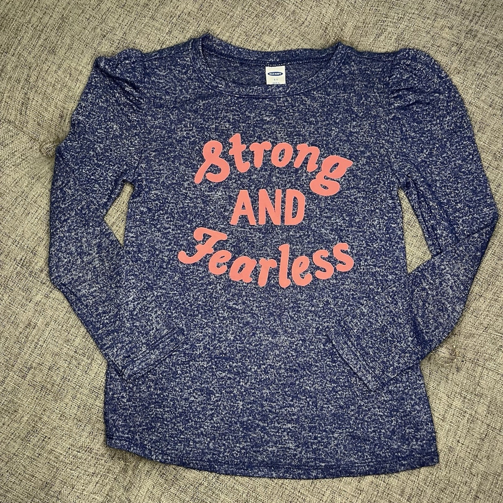 Old Navy Girls Blue Long Sleeve Graphic T-Shirt Size 5T